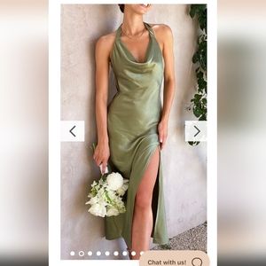billy j Formal Midi Dress Olive Green